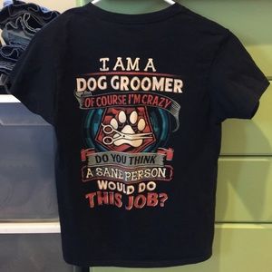 Ladies Small Dog Groomer Graphic T-Shirt Grooming